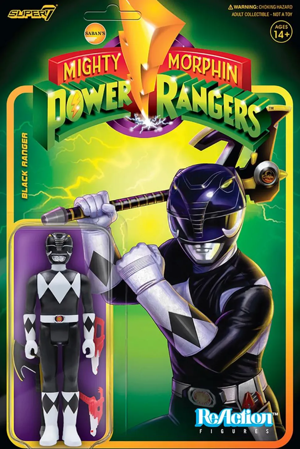 Mighty Morphin’ Power Rangers - Black Ranger ReAction 3.75” Action Figure