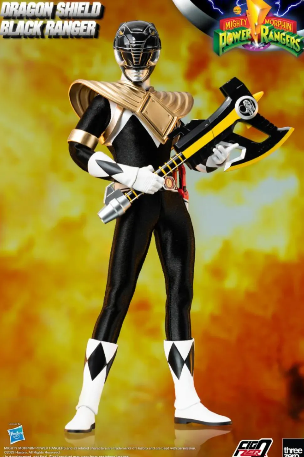 Mighty Morphin Power Rangers - Dragon Shield Black Ranger FigZero 1/6th Scale Action Figure