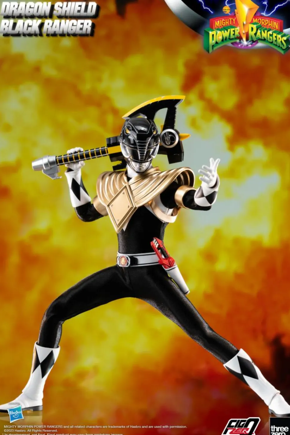 Mighty Morphin Power Rangers - Dragon Shield Black Ranger FigZero 1/6th Scale Action Figure