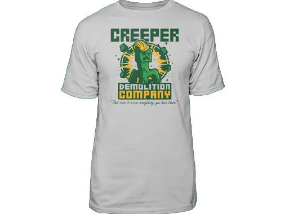 Minecraft - Creeper Demolition Co Silver Male T-Shirt