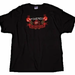 Minecraft - Powered by Redstone Black Male T-Shirt