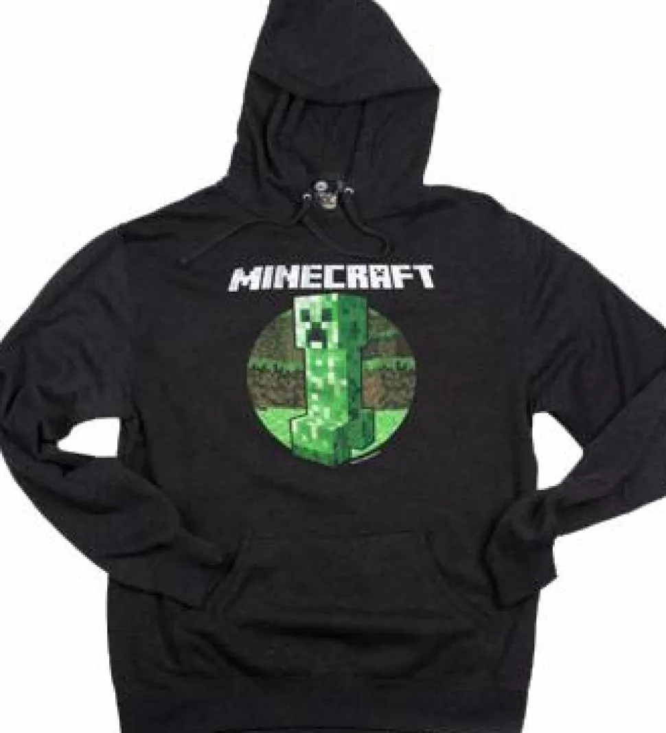 Minecraft - Retro Creeper Hoodie Charcoal