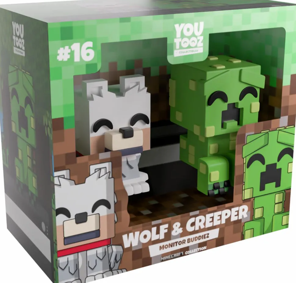 Minecraft - Wolf and Creeper Monitor Buddiez 2.5" Vinyl Figure 2-Pack