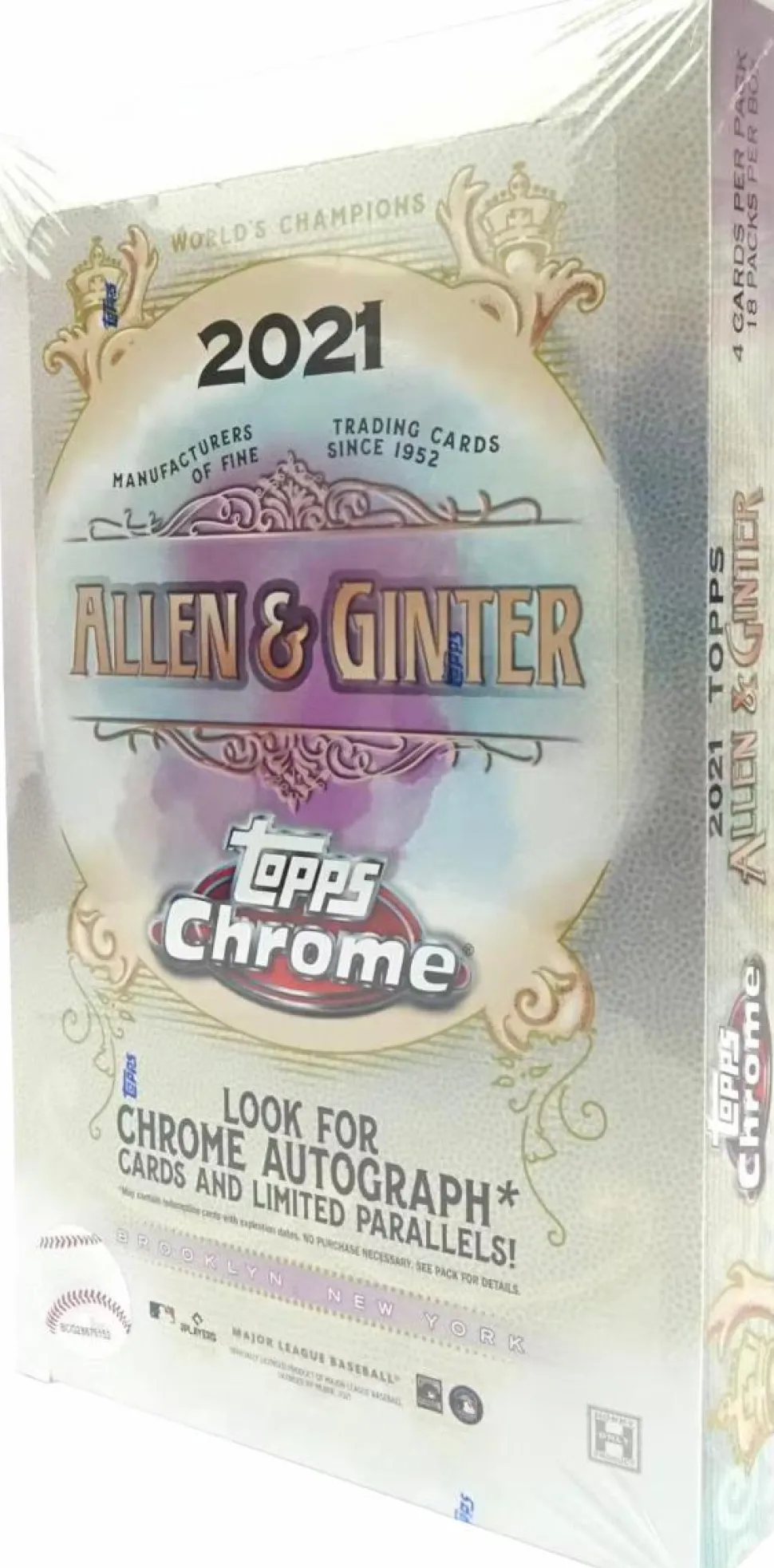 MLB Baseball - 2021 Topps Chrome Allen & Ginter Trading Cards Hobby Box (Display of 18)