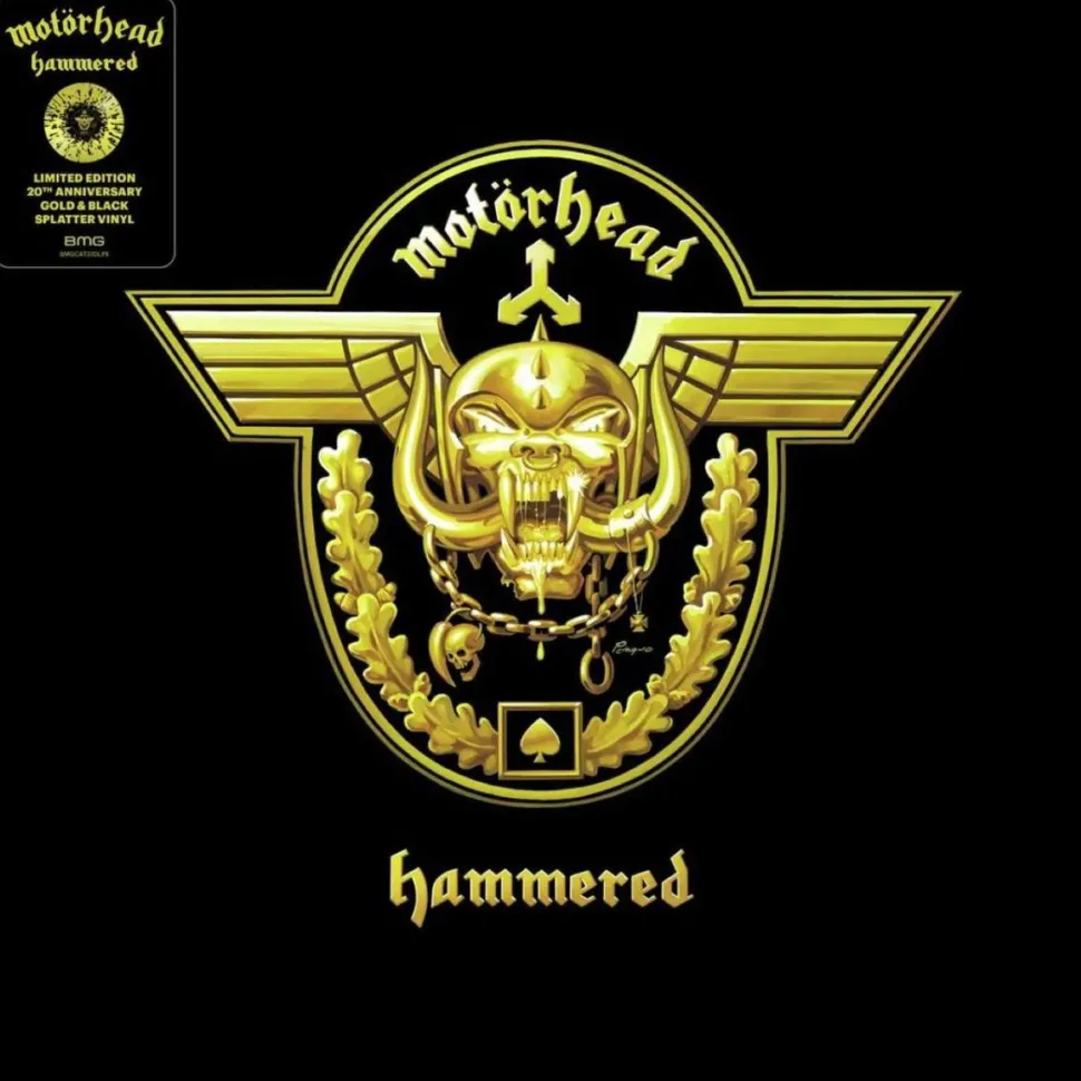 Motorhead - Hammered 20th Anniversary LP Vinyl Record (Yellow & Black Black Splatter Vinyl)