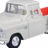 Motormax - White 1955 Chevy Stepside Timeless Legends Collection 1/24th Scale Die-Cast Vehicle Replica
