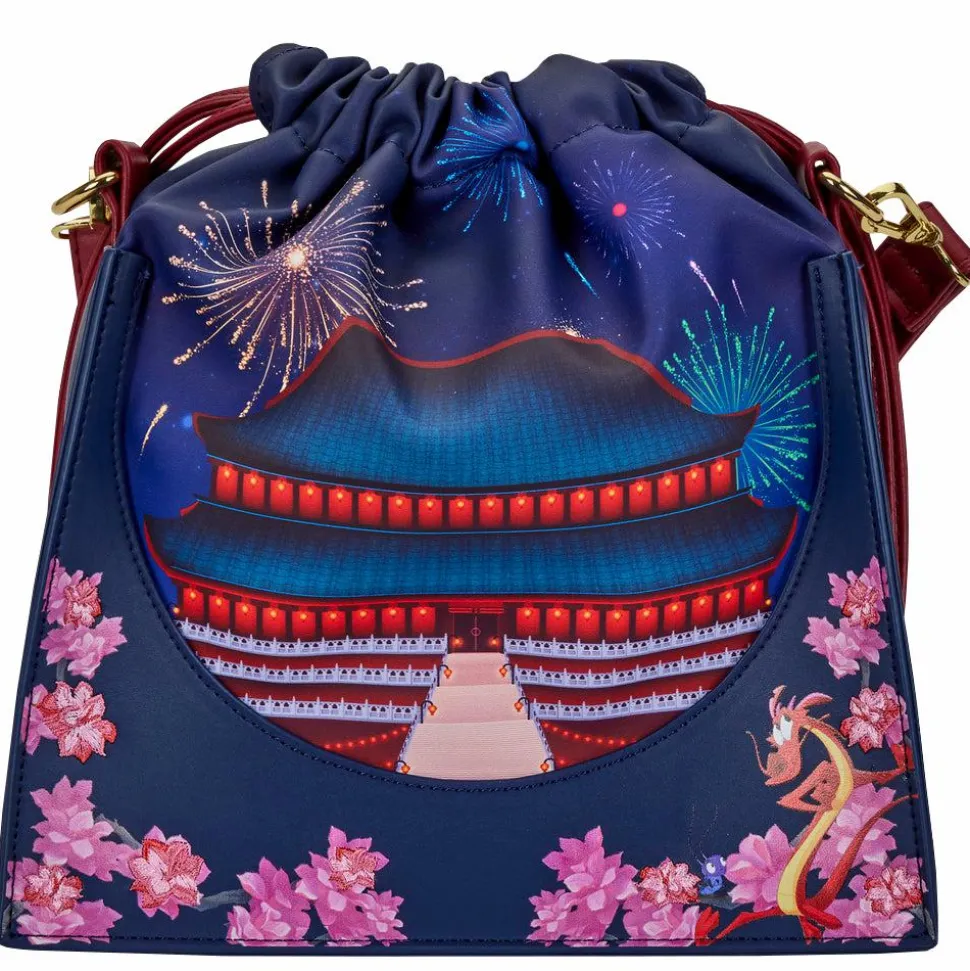 Mulan (1998) - Mulan Castle 7” Faux Leather Cinch Sack Crossbody Bag