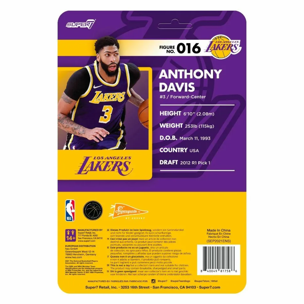 NBA Basketball - Anthony Davis LA Lakers Purple Statement Supersports ReAction 3.75” Action Figure