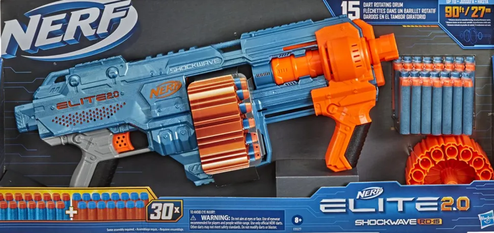 Nerf - Elite 2.0 Shockwave RD-15 Dart Blaster