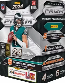 NFL Football - 2024 Panini Prizm Football Trading Cards Blaster Box (6 Packs / 24 Cards)