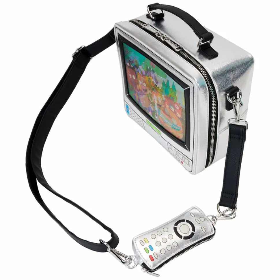 Nickelodeon - Retro TV Triple Lenticular 8" Faux Leather Crossbody Bag with Coin Purse