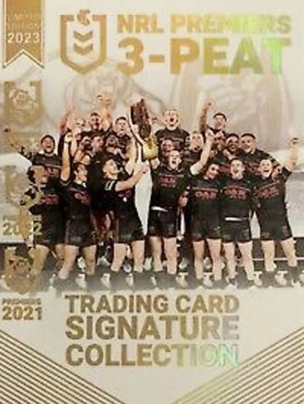 NRL Rugby League - 2023 NRL Premiers Penrith Panthers 3-Peat Signed Trading Cards Set (23 Cards)