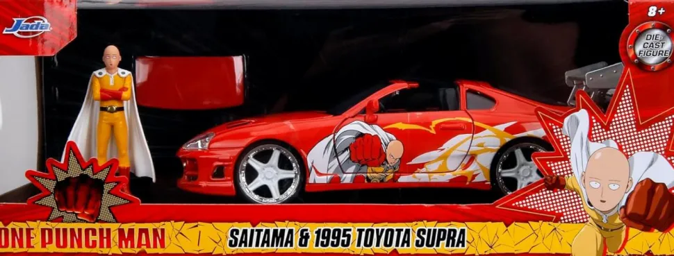 One Punch Man - Saitama & 1995 Toyota Supra 1/24th Scale Die-Cast Vehicle Replica