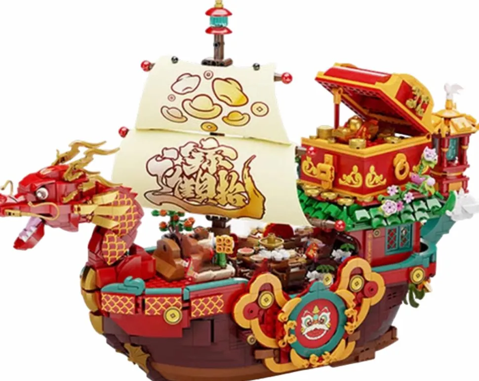 Pantasy - Chinese New Year Dragon Boat Building Block Construction Set (2154 Pieces)