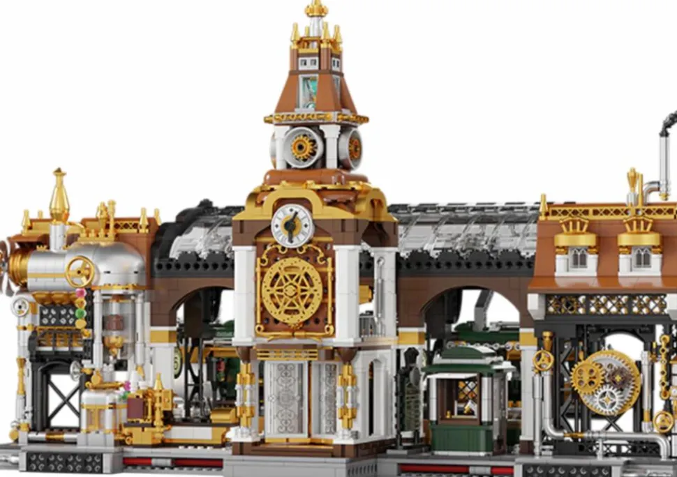 Pantasy - Steampunk Train Station Joyride Series Building Block Construction Set (2788 Pieces)