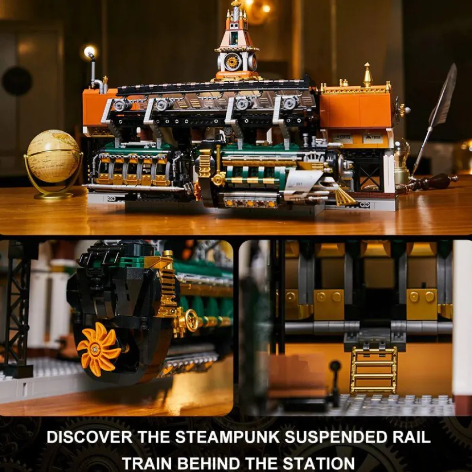 Pantasy - Steampunk Train Station Joyride Series Building Block Construction Set (2788 Pieces)