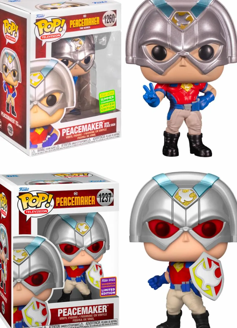 Peacemaker (2022) - Peacemaker with Peace Sign & Shield Pop! Vinyl Bundle (2022 Summer Convention Exclusive) (Set of 2)