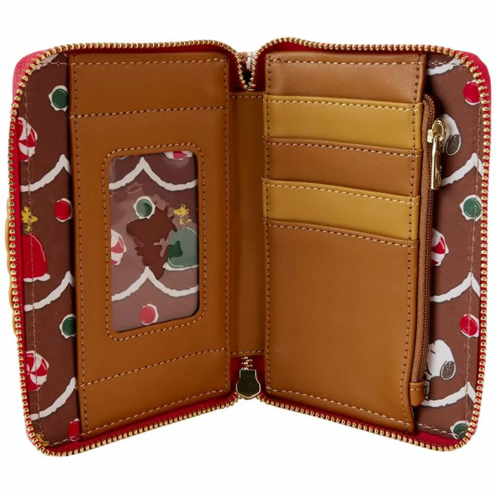 Peanuts - Snoopy Gingerbread Wreath Scented 4" Faux Leather Zip-Around Wallet