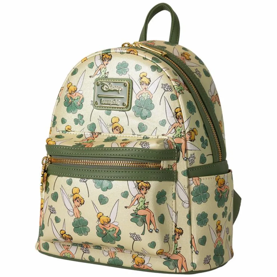 Peter Pan (1953) - Tinker Bell Clover Print 10" Faux Leather Mini Backpack