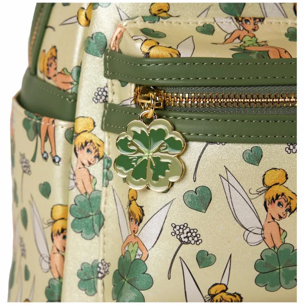 Peter Pan (1953) - Tinker Bell Clover Print 10" Faux Leather Mini Backpack