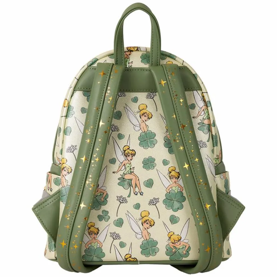 Peter Pan (1953) - Tinker Bell Clover Print 10" Faux Leather Mini Backpack