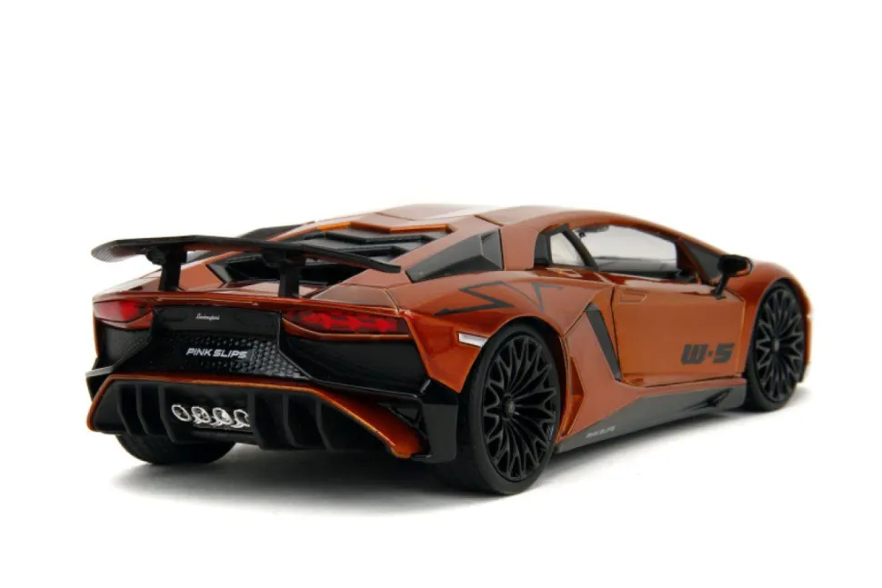 Pink Slips - Orange Lamborghini Aventador SV 1/24th Die-Cast Vehicle Replica