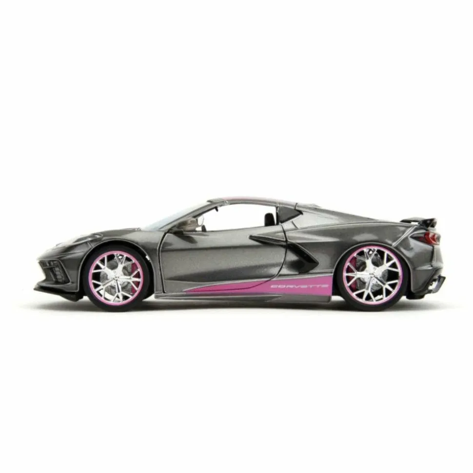 Pink Slips - Pink/Grey 2020 Chevrolet Corvette Stingray 1/24th Scale Die-Cast Vehicle Replica