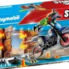 Playmobil: Stunt Show - Motorcross with Fiery Wall (70553)