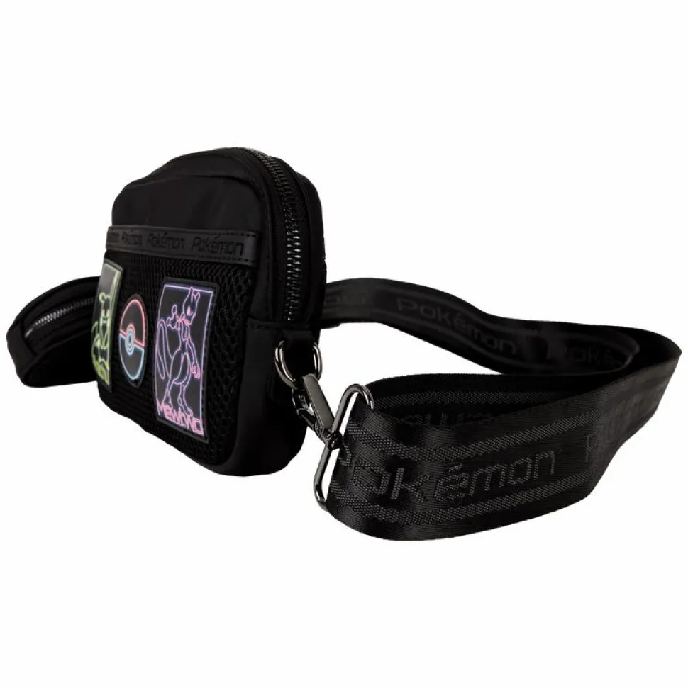 Pokemon - Pikachu & Mewtwo Glow in the Dark 5" Nylon Sling Bag with Coin Purse