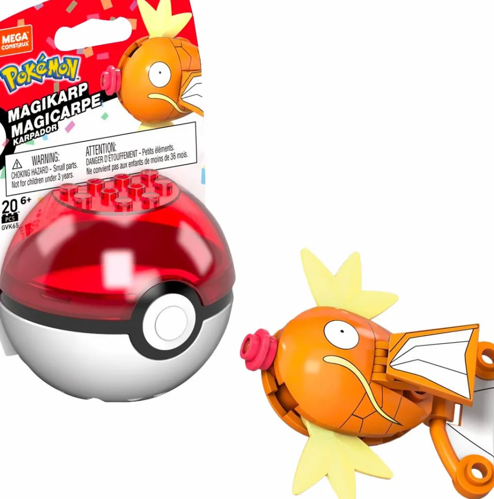 Pokemon - Magikarp 2022 Evergreen Pokeball Mega Construx Construction Set Mini Figure (20 Pieces)