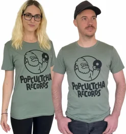 Popcultcha Records - Logo Sage Green Adult Unisex T-Shirt