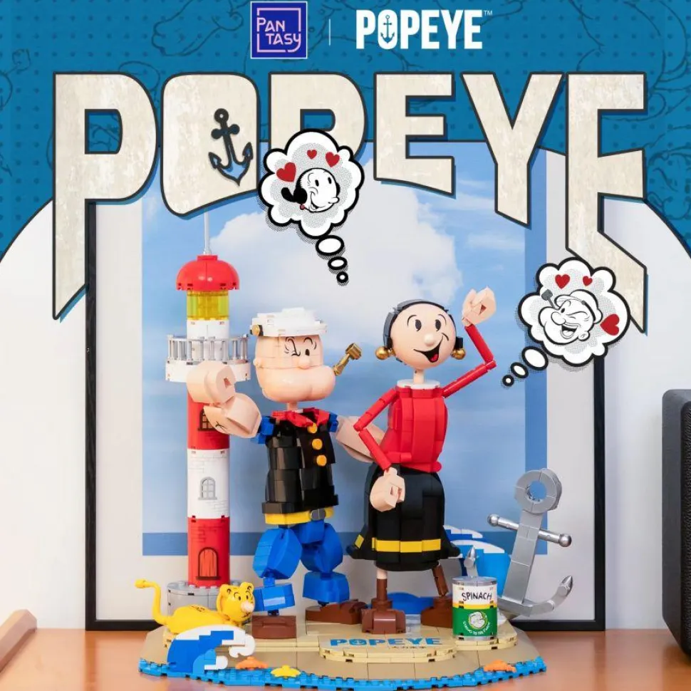 Popeye - Popeye with Olive Oyl Building Block Construction Set (1209 Pieces)