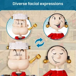 Popeye - Popeye with Olive Oyl Building Block Construction Set (1209 Pieces)