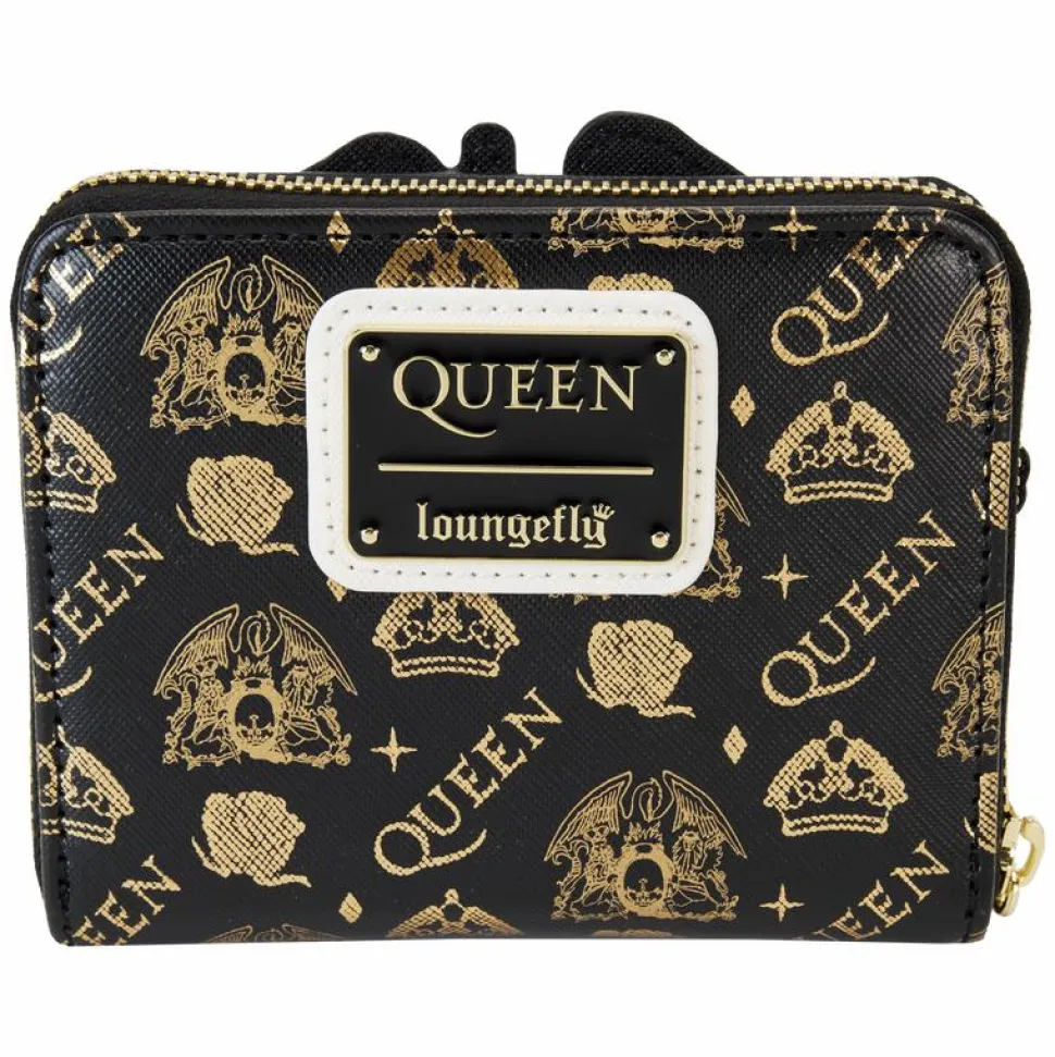 Queen - Crest Logo 4" Faux Leather Zip-Around Wallet