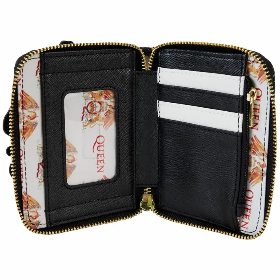 Queen - Crest Logo 4" Faux Leather Zip-Around Wallet
