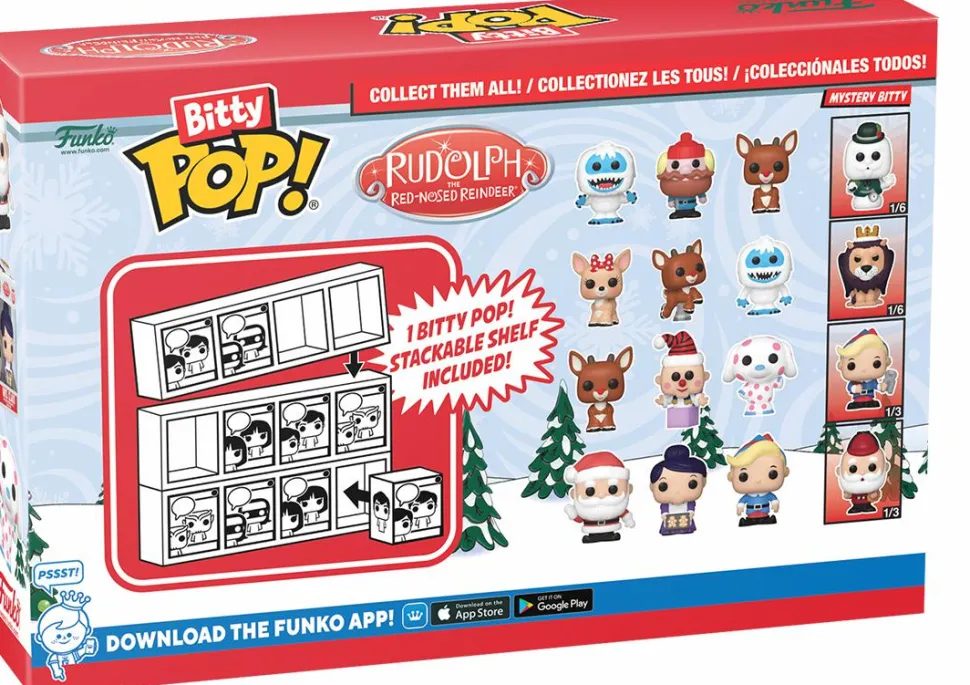 Rudolph the Red-Nosed Reindeer (1964) - Charlie-in-the-Box, Rudolph, Misfit Elephant & Mystery 60th Anniversary Bitty Pop! Vinyl