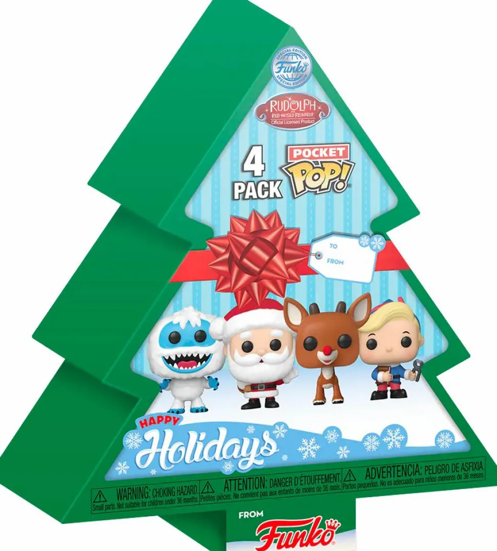 Rudolph the Red-Nosed Reindeer - Christmas Tree Holiday Box Pocket Pop! Vinyl 4-Pack