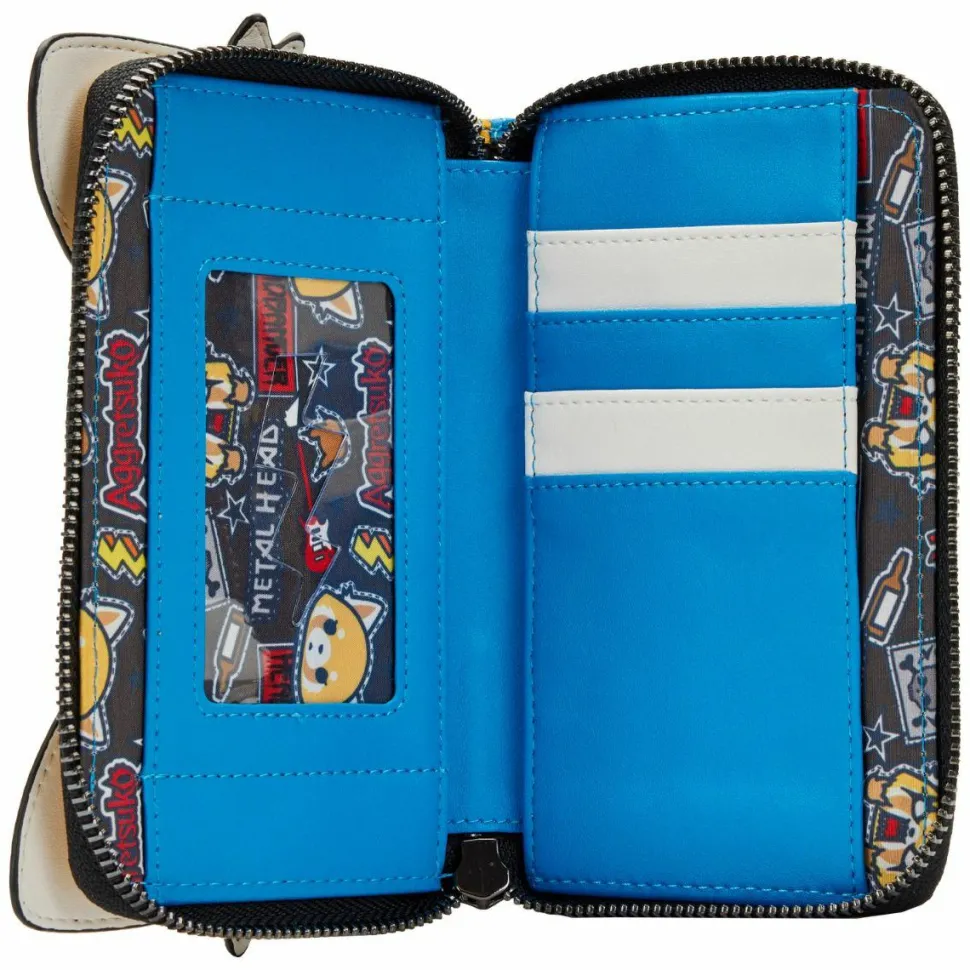 Sanrio - Aggretsuko Cosplay 4” Faux Leather Zip-Around Wallet