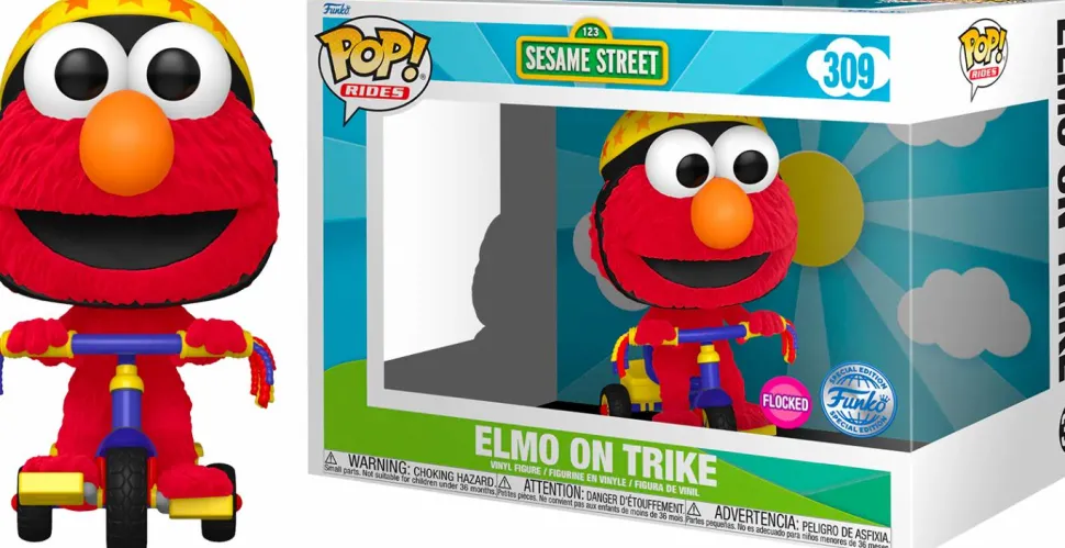 Sesame Street - Elmo on Trike Flocked Pop! Rides Vinyl Figure