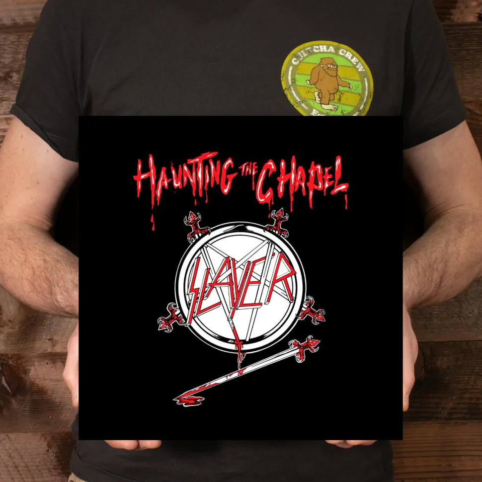 Slayer - Haunting the Chapel EP Vinyl Record (Red/White Marbled Coloured Vinyl)