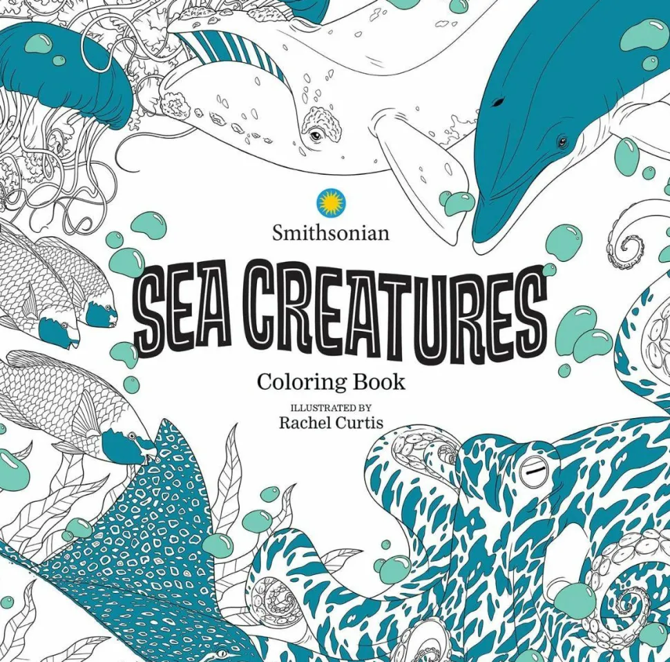 Smithsonian - Sea Creatures Colouring Book by Rachel Curtis Paperback