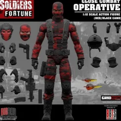 Soldiers of Fortune - Close Combat Operative (Red/Black Camo) 1/12th Scale Action Figure