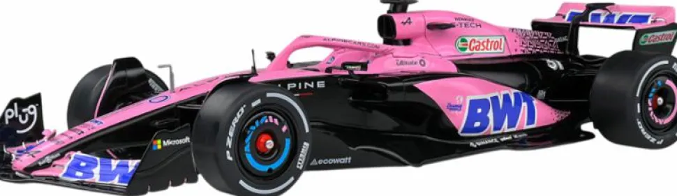 Solido Cars - 2023 Alpine A523 Formula 1 Racing Car (Presentation Version) 1/18th Scale Die-Cast Vehicle Replica