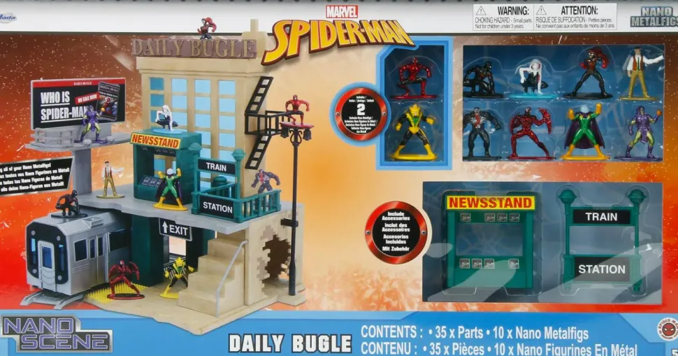 Spider-Man - Daily Bugle Nano Metalfigs Nano Scene Deluxe 12” Diorama Playset
