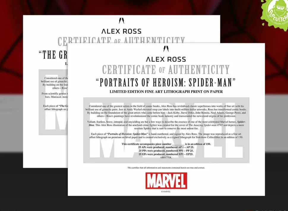 Spider-Man - Spider-Man: Portraits of Heroism & Green Goblin: Portraits of Villainy Set Fine Art Print Set by Alex Ross (Set of 2)