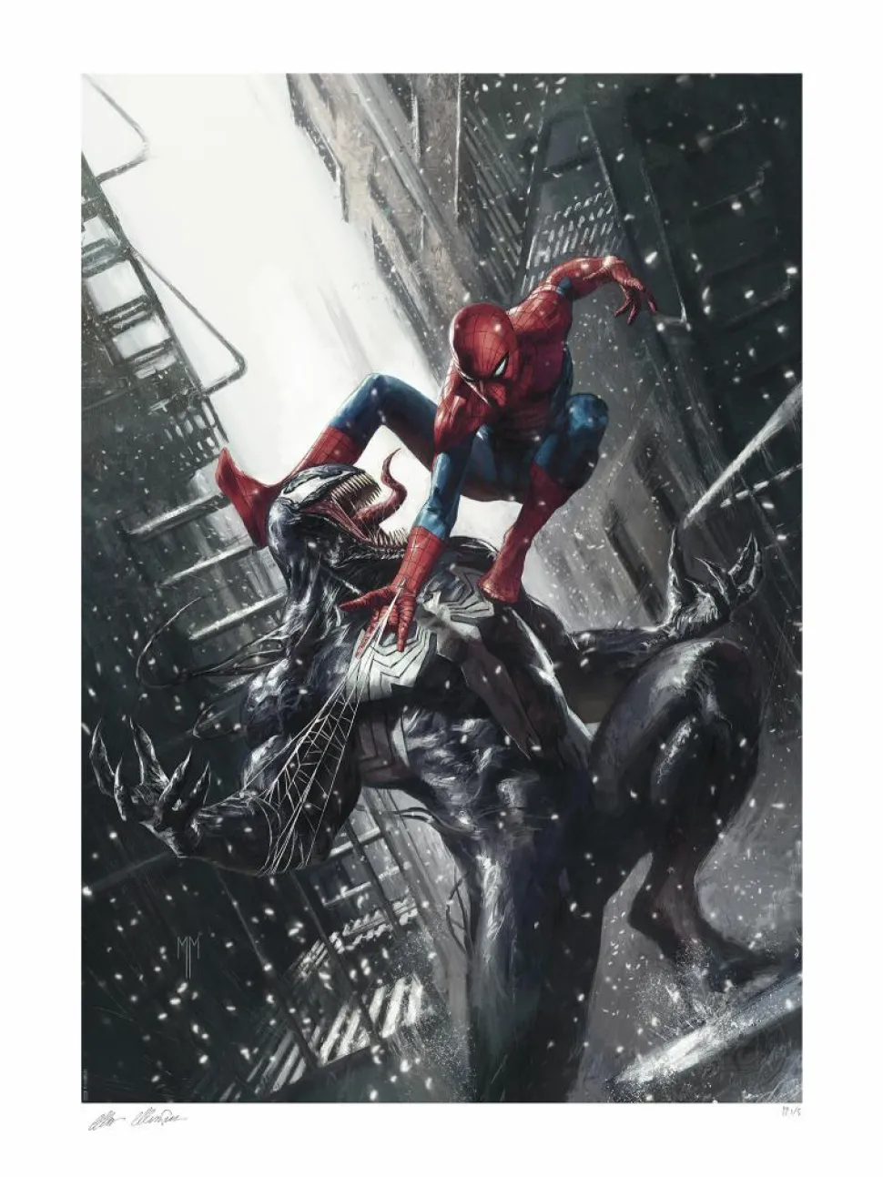 Spider-Man - Spider-Man vs Venom Fine Art Print by Marco Mastrazzo