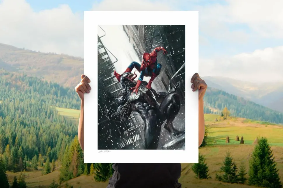 Spider-Man - Spider-Man vs Venom Fine Art Print by Marco Mastrazzo