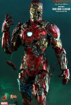 Spider-Man: Far From Home - Spider-Man Stealth Suit & Mysterio's Iron Man Illusion Hot Toys 1/6th Scale Action Figure Bundle (Set of 2)