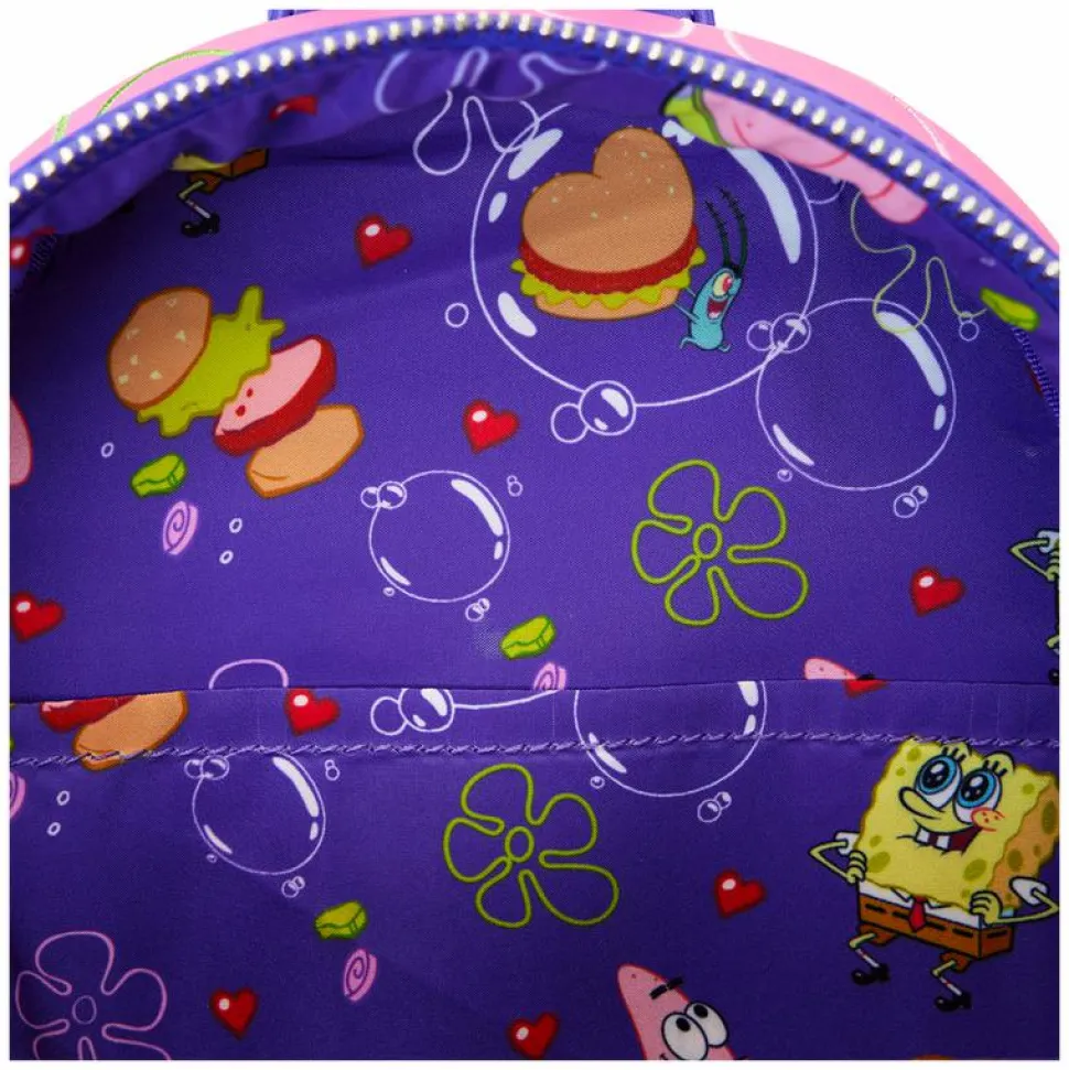 Spongebob Squarepants - Spongebob & Patrick Hearts 10" Faux Leather Mini Backpack