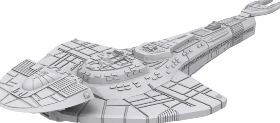 Star Trek - Attack Wing Cardassian Galor Class Starship HeroClix Deep Cuts Unpainted Miniature Replica